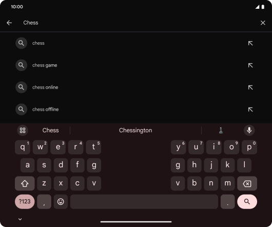 Key in the name or subject of the required app and press the search icon.