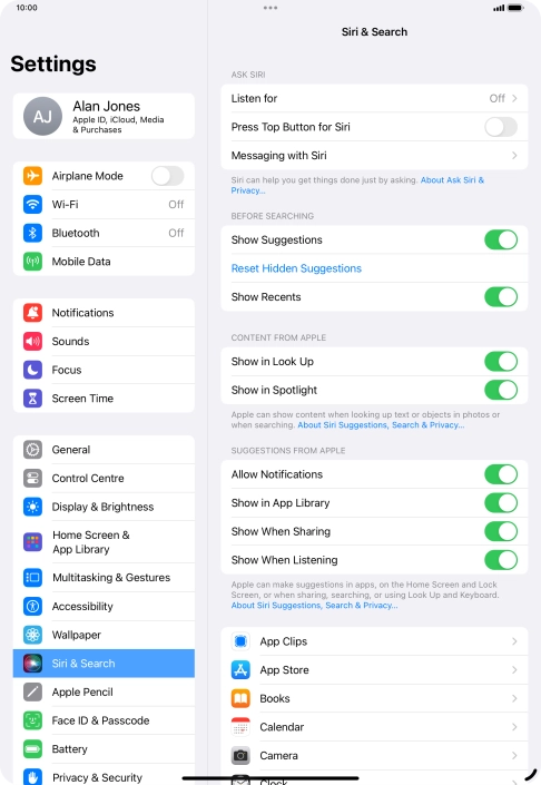 Press the indicator next to Press the indicator next to