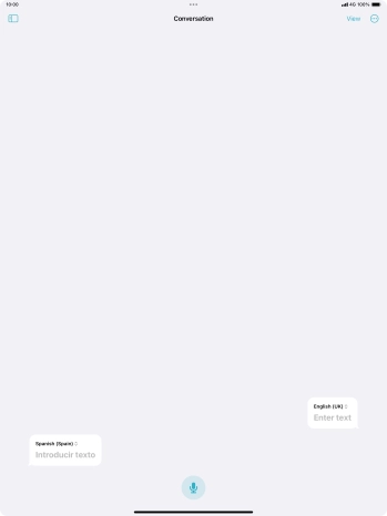 Press the microphone icon and say the required word or sentence.