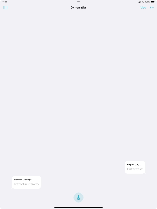 Press the microphone icon and say the required word or sentence.