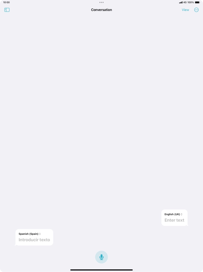 Press the microphone icon and say the required word or sentence.