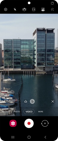 Press the video light icon.