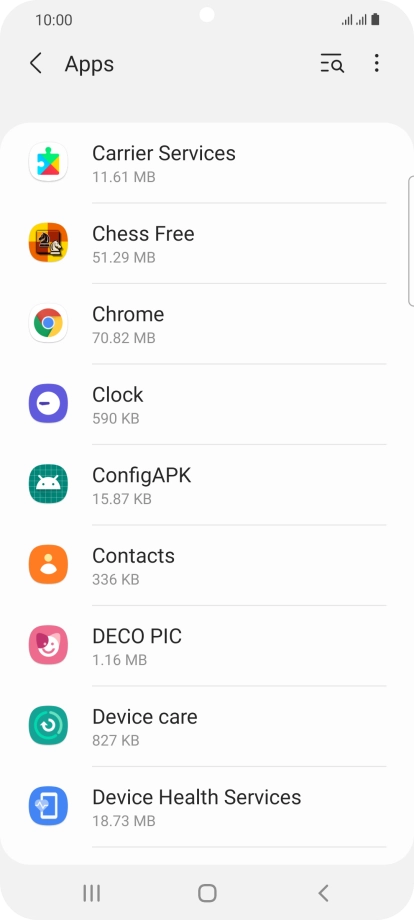 Press the required app.
