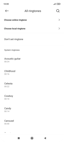 Press Choose local ringtone and go to the required folder.