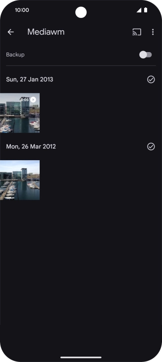 Press and hold any picture or video.