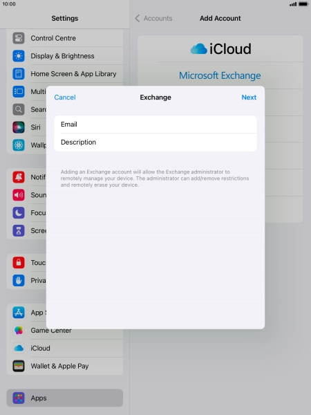 Press Description and key in the required name.