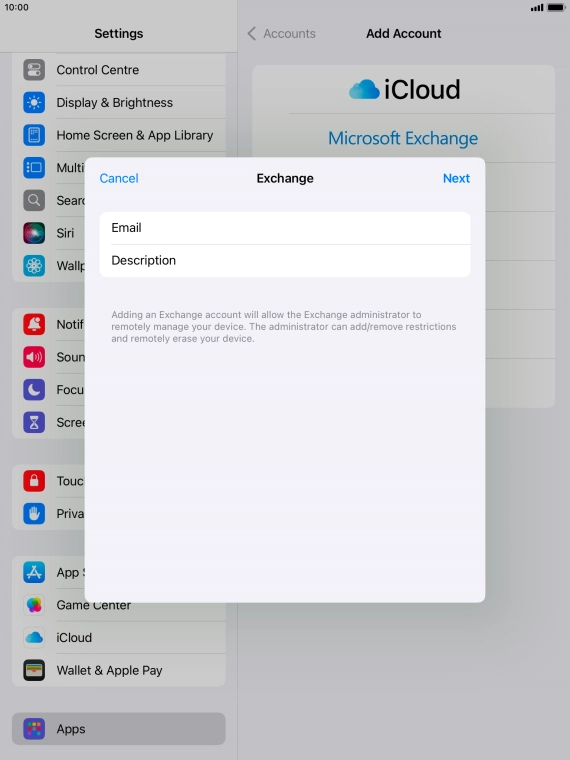 Press Description and key in the required name.