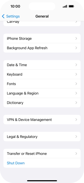 Press Transfer or Reset iPhone.