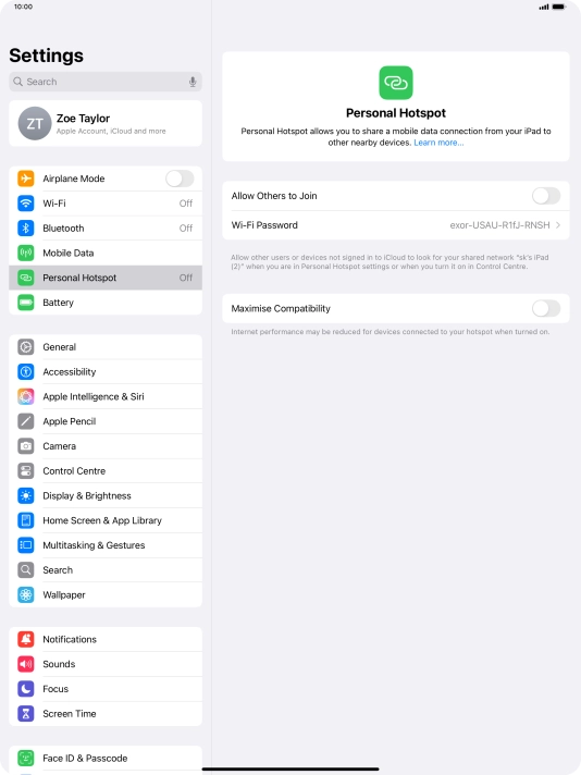 Press Wi-Fi Password and key in the required password. Press Wi-Fi Password and key in the required password.
