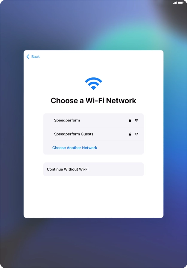 Press the required Wi-Fi network.