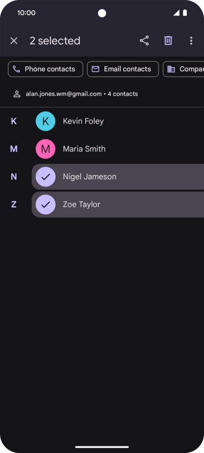 Press the menu icon.