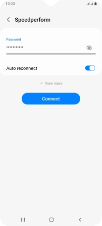 Key in the password for the Wi-Fi network and press Connect.