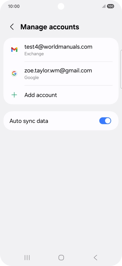 Press the required email account.