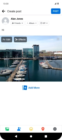 Write the required text and press POST.
