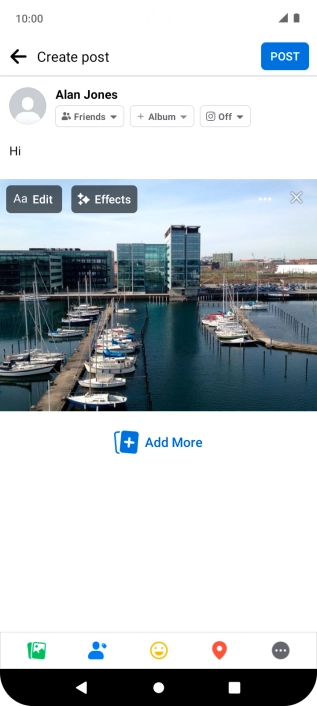 Write the required text and press POST.