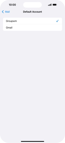 Press the required email account to select the email account as your default account.