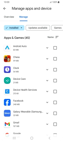Press the required app.