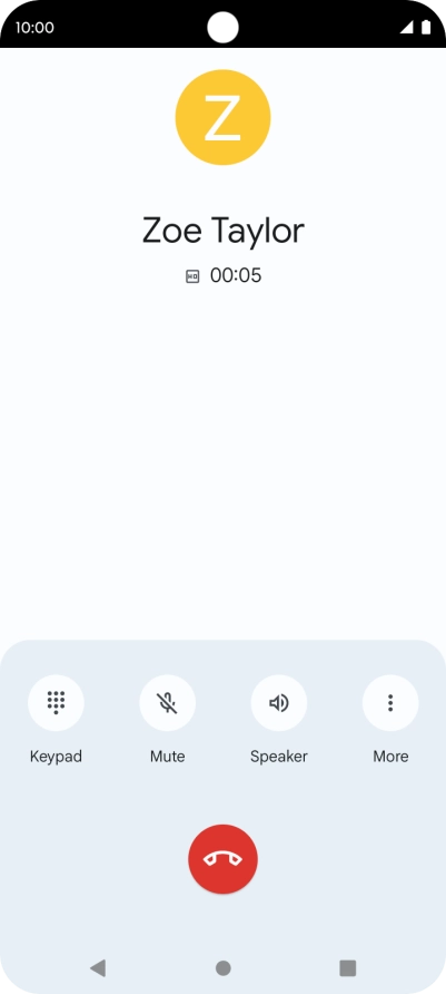 Press the end call icon. Press the end call icon.