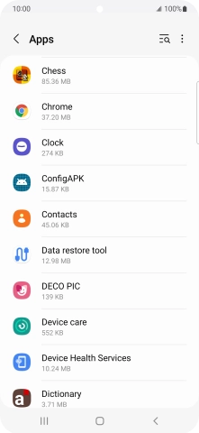 Press the required app.