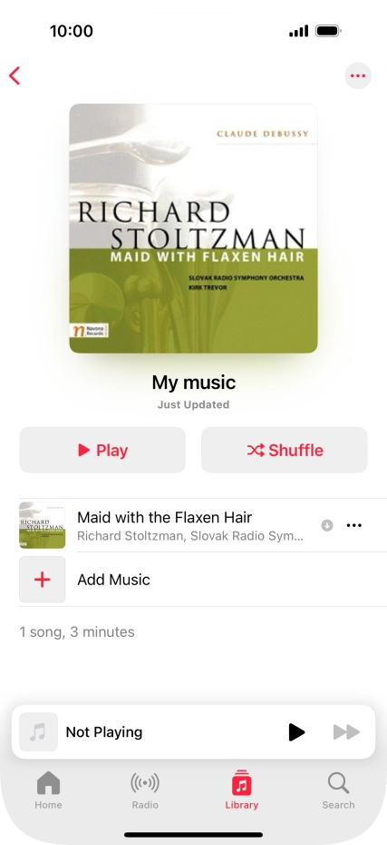 Go to the required category or playlist and press the required audio file.