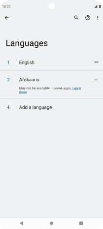 To select the new language as the default language, press the move icon next to the required language and drag it to the top of the list. To select the new language as the default language, press the move icon next to the required language and drag it to the top of the list.