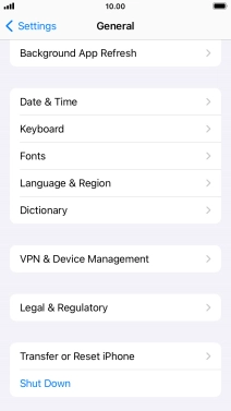 Press Transfer or Reset iPhone.