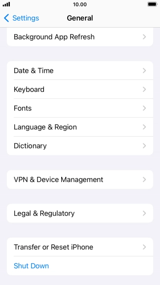 Press Transfer or Reset iPhone.