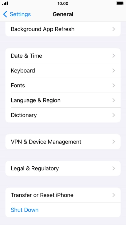 Press Transfer or Reset iPhone.