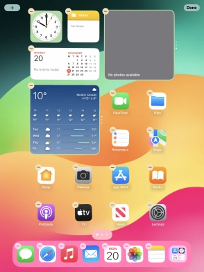 Press the home screen icon.
