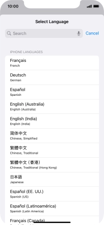 Press the required language.