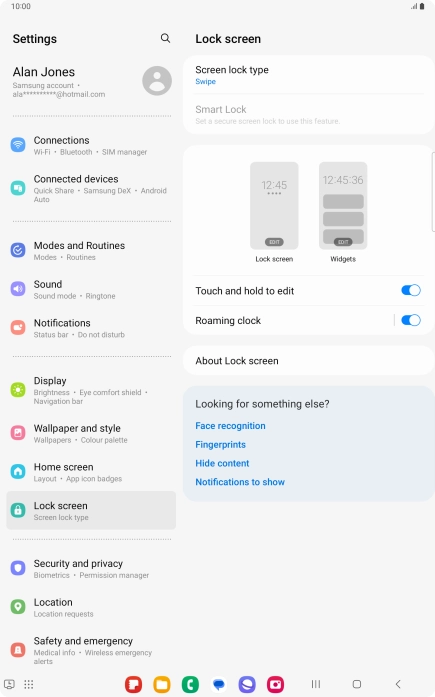 Press Screen lock type.