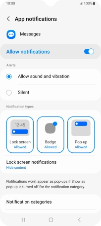 Press the indicator next to 