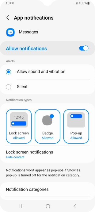 Press the indicator next to 