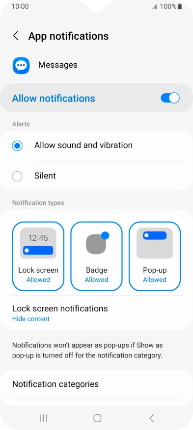 Press the indicator next to 