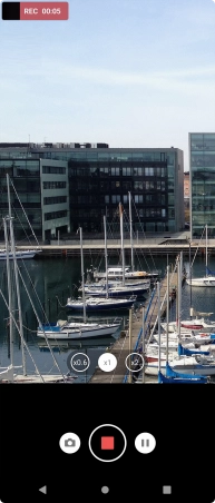 Press the stop icon to stop recording.