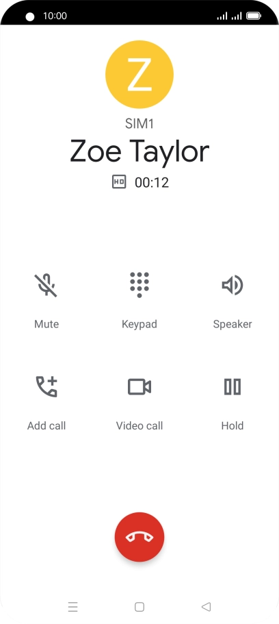 Press the end call icon.