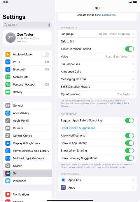 Press the indicator next to 