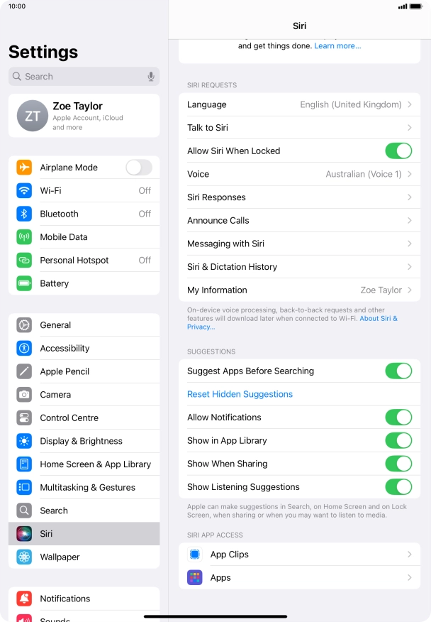 Press the indicator next to 