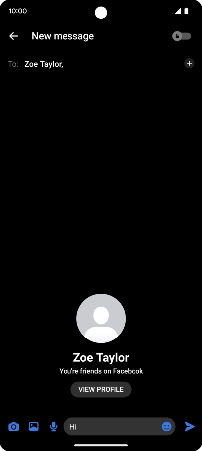 Write the required message and press the send icon.