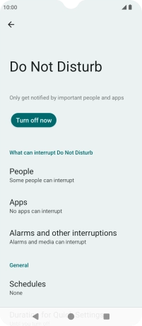 Press Turn off now to turn off the function. Press Turn off now to turn off the function.