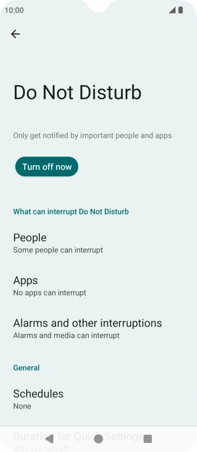 Press Turn off now to turn off the function. Press Turn off now to turn off the function.