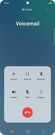 Press the end call icon. Press the end call icon.