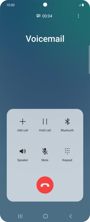 Press the end call icon. Press the end call icon.