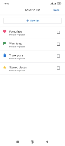 If you select New list, follow the instructions on the screen to create a new list.