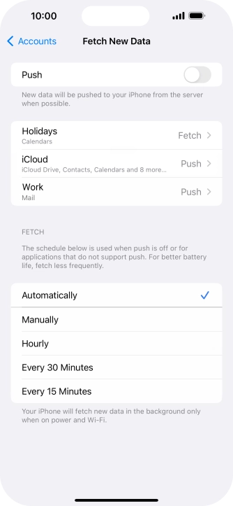 If you turn off the function, press the required setting.