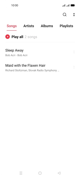 Press the required category and go to the required audio file.