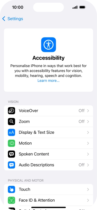Press Display & Text Size. Press Display & Text Size.
