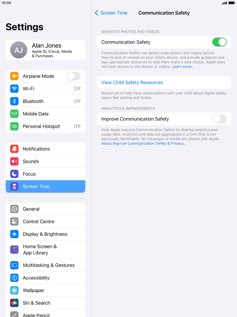 Press the indicator next to 