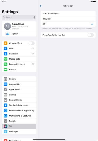 Press the indicator next to 