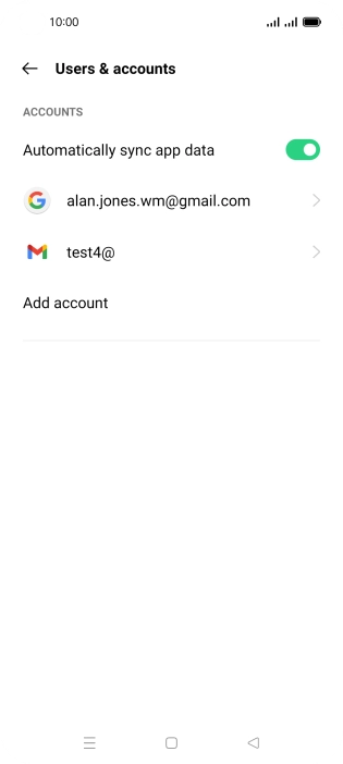 Press the required email account.